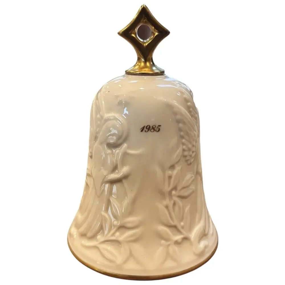 Vintage 1985 Lenox Christmas Bell Angel Ornament 24kt Gold Trim